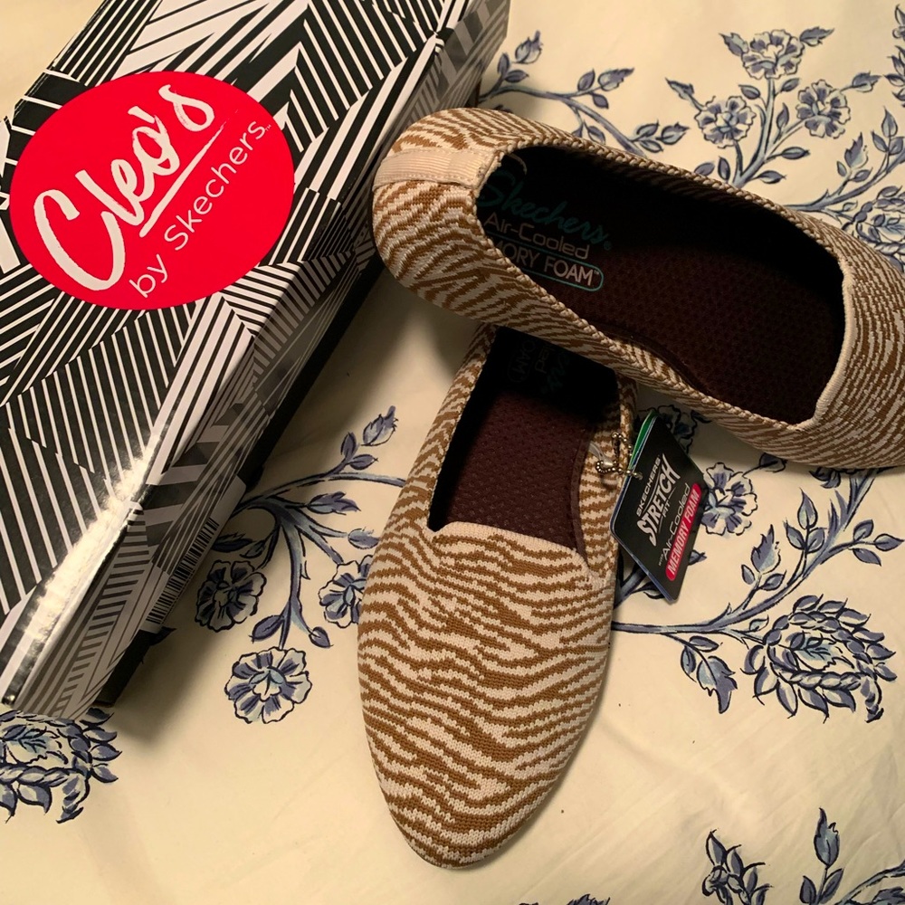 Cleos by Sketchers Knitty Zebra flats.